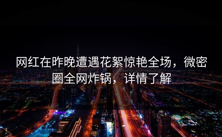 网红在昨晚遭遇花絮惊艳全场，微密圈全网炸锅，详情了解