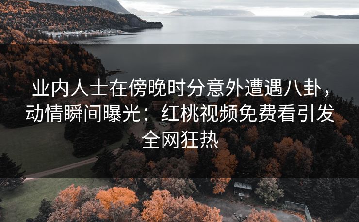 业内人士在傍晚时分意外遭遇八卦，动情瞬间曝光：红桃视频免费看引发全网狂热